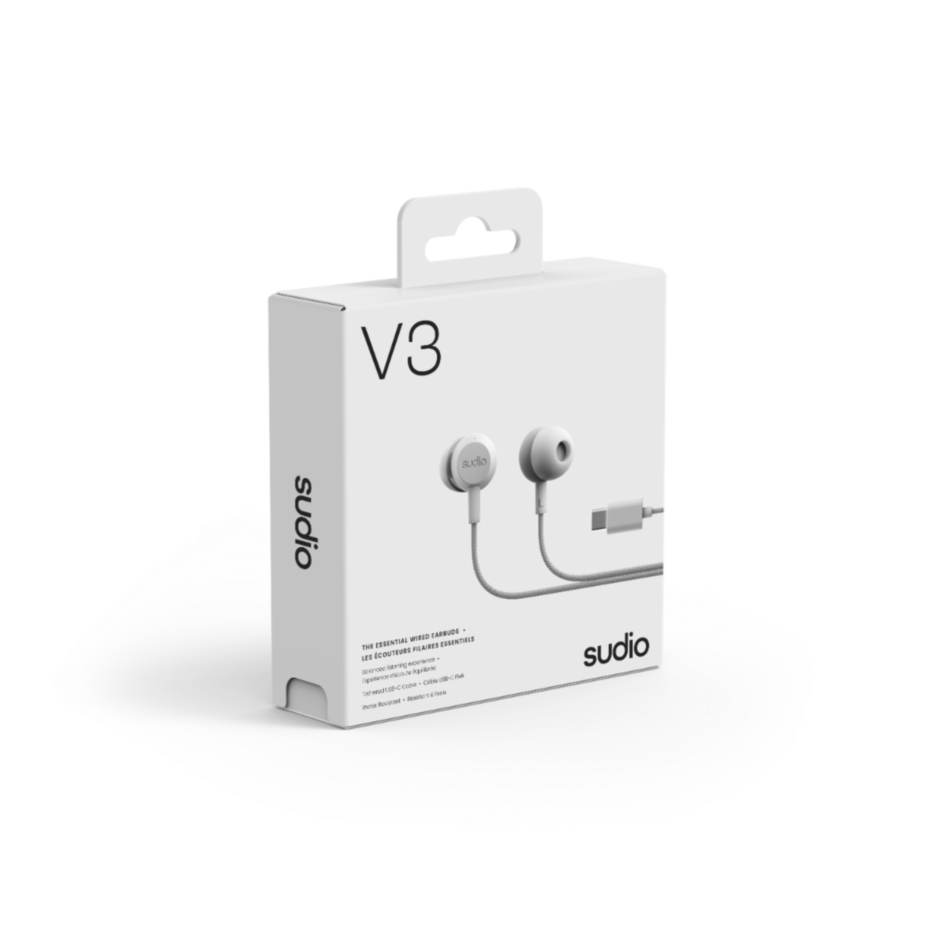 Auriculares cableados SUDIO V3 USB-C Blanco con microfono