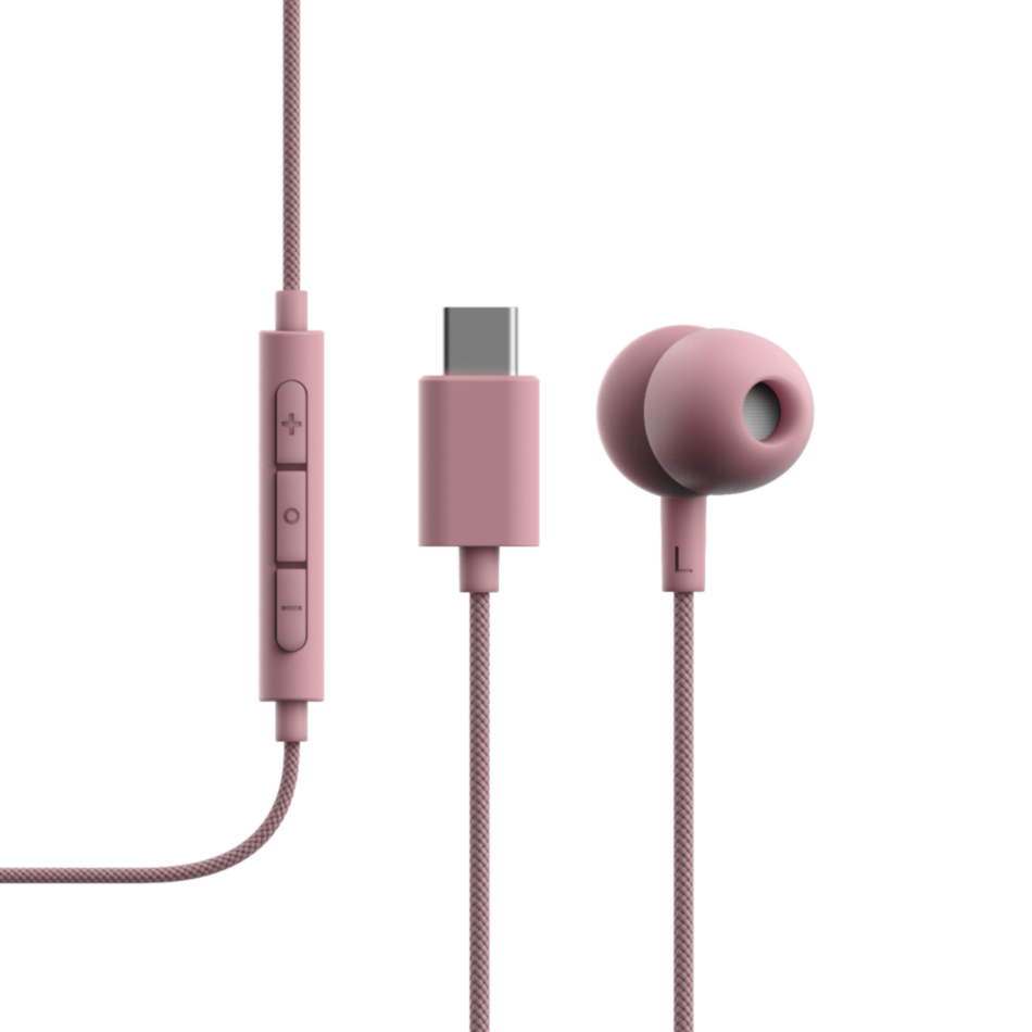 Auriculares cableados SUDIO V3 USB-C Rosa con microfono