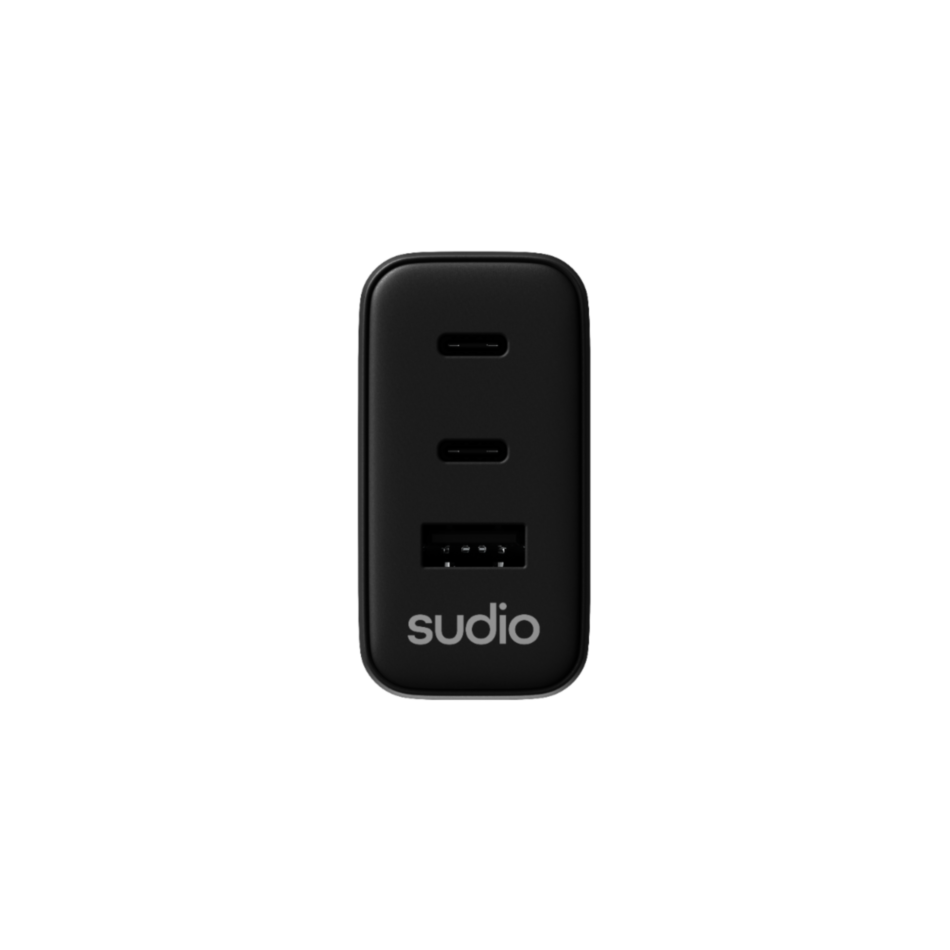 CARGADOR DE PARED SUDIO P3 64W Negro 2x USB-C y 1x USB-A