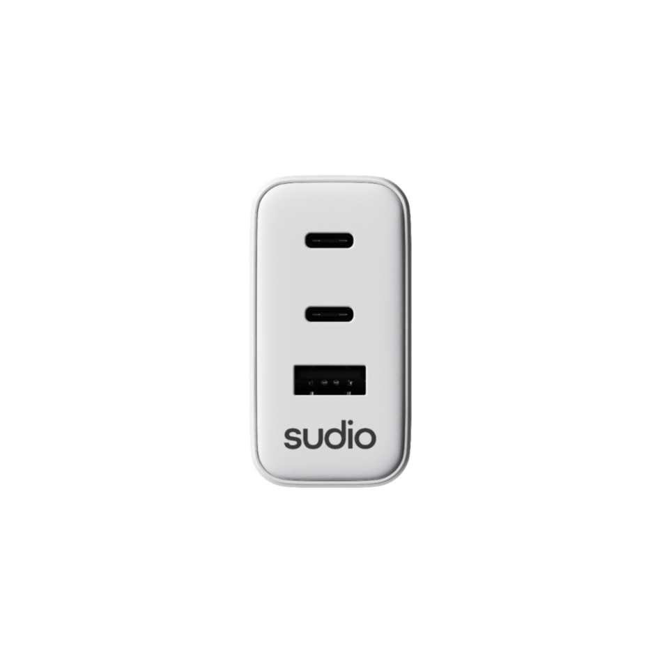 CARGADOR DE PARED SUDIO P3 64W Blanco 2x USB-C y 1x USB-A