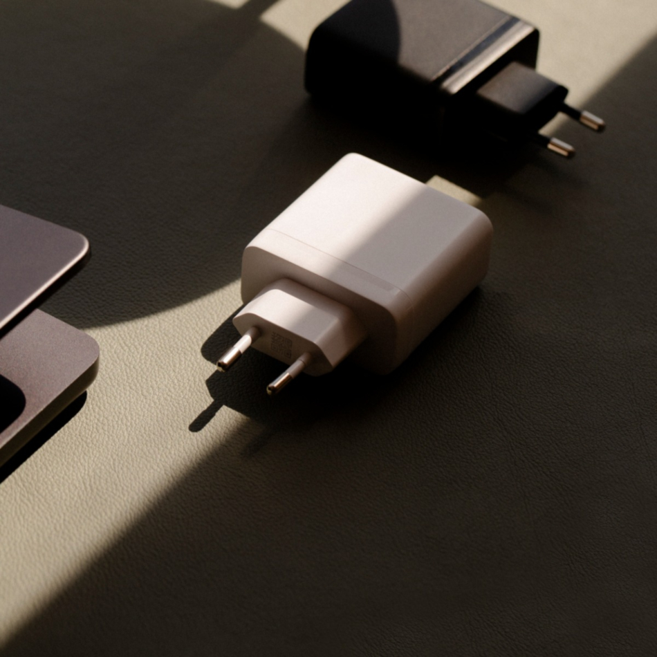 CARGADOR DE PARED SUDIO P3 64W Blanco 2x USB-C y 1x USB-A