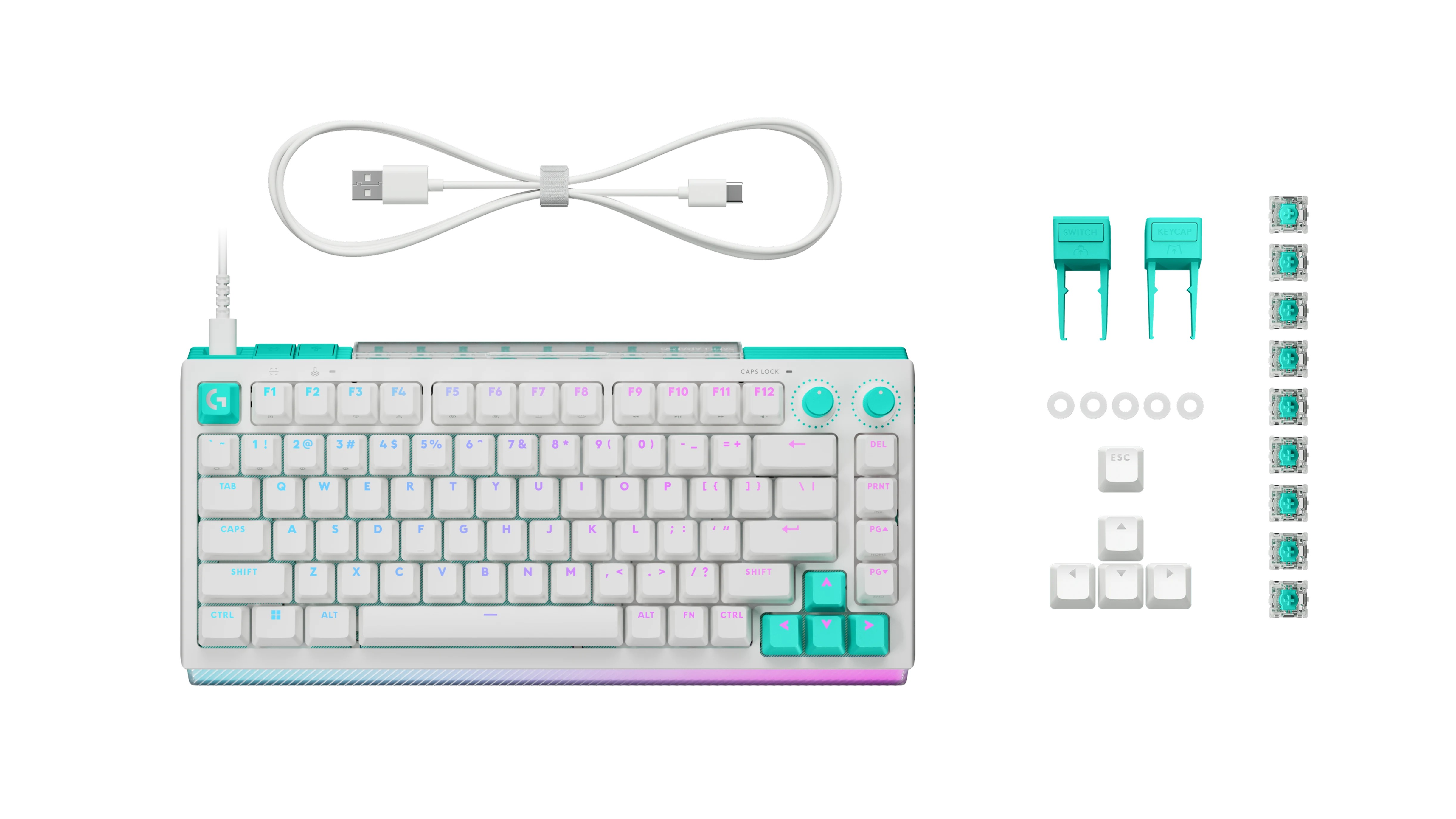Teclado Logitech G512 X 75 RGB Mecanico US QWERTY Blanco