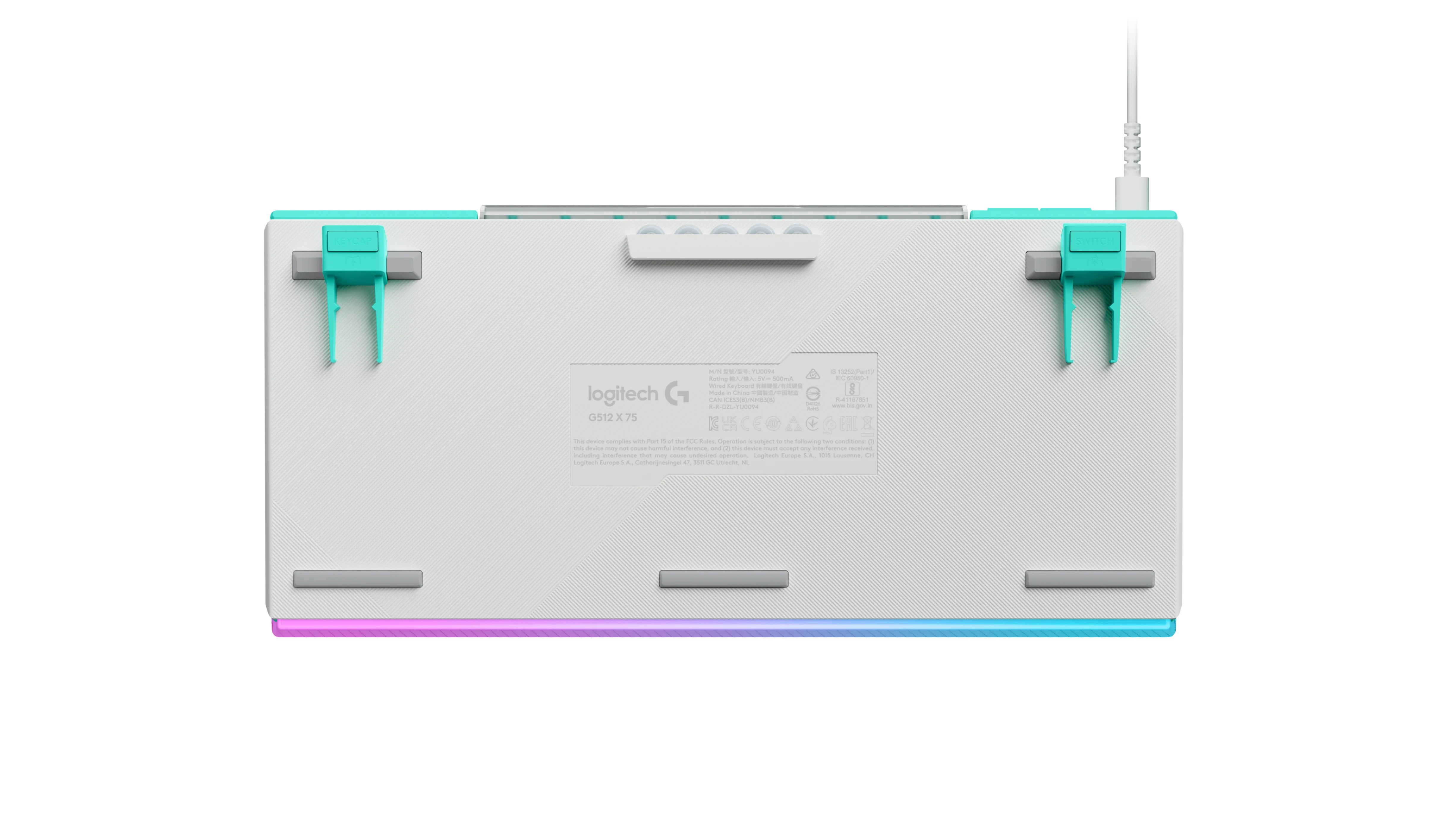 Teclado Logitech G512 X 75 RGB Mecanico US QWERTY Blanco