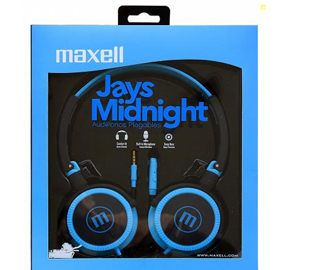 MAXELL 347670 DJ-21 JAYS HEADPHONES C/MIC MIDNIGHT