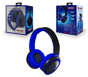 MAXELL 347854 HP-B52 HEADPHONES C/MIC GRIS/AZUL