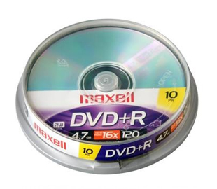 MAXELL 639010 DVD+R SPINDLE X10