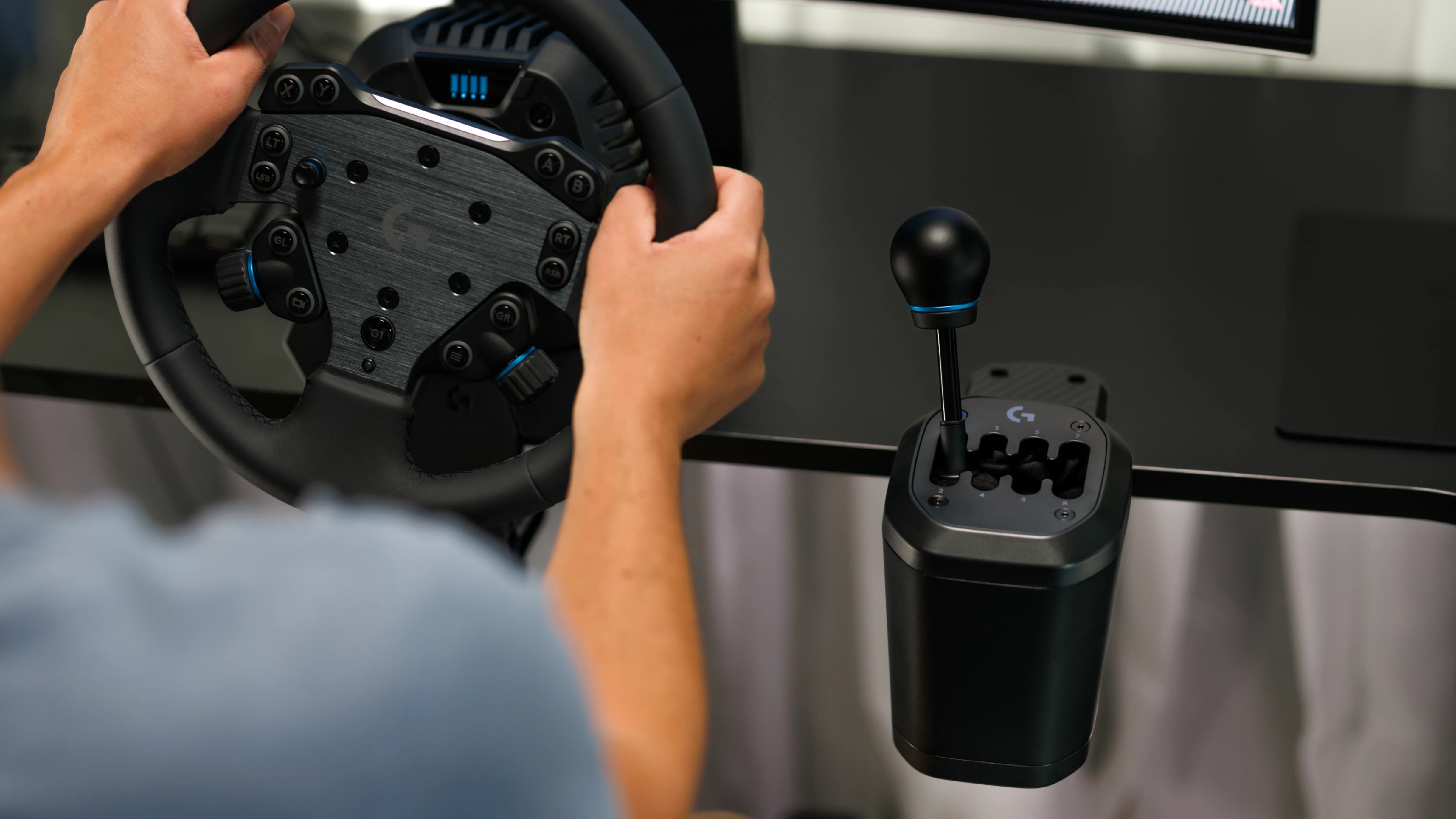 Palanca Logitech RS H-Shifter 7+R Speed Shifter USB
