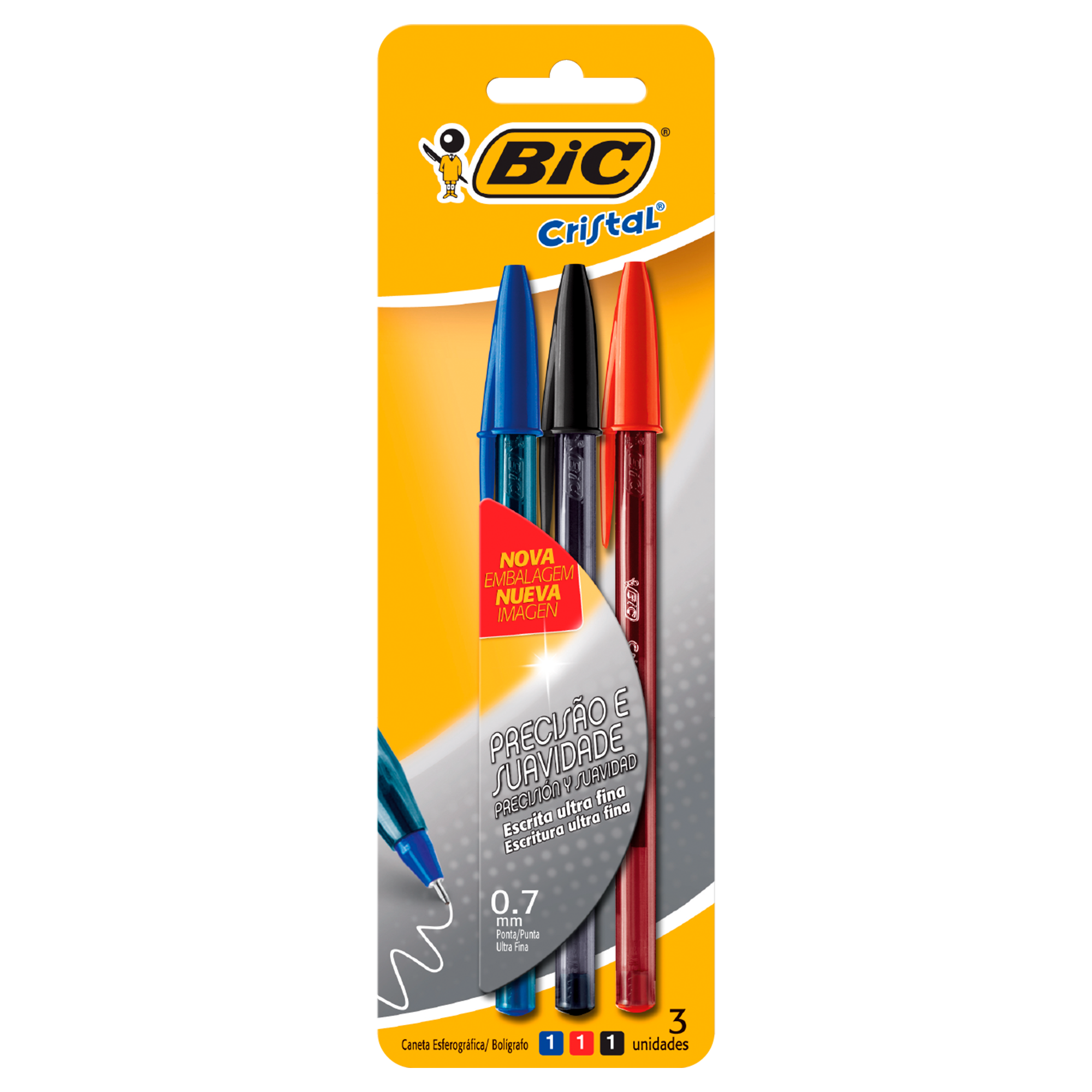 BOLIGRAFO BIC CRISTAL SOFT 1.2 X3