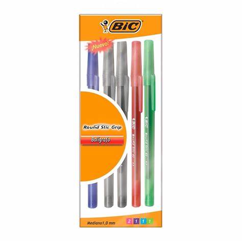 BOLIGRAFO BIC ROUND STIC SURTIDO X5