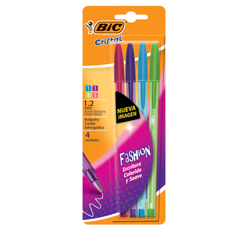 BOLIGRAFO BIC CRISTAL UP FASHION BLISTER X4