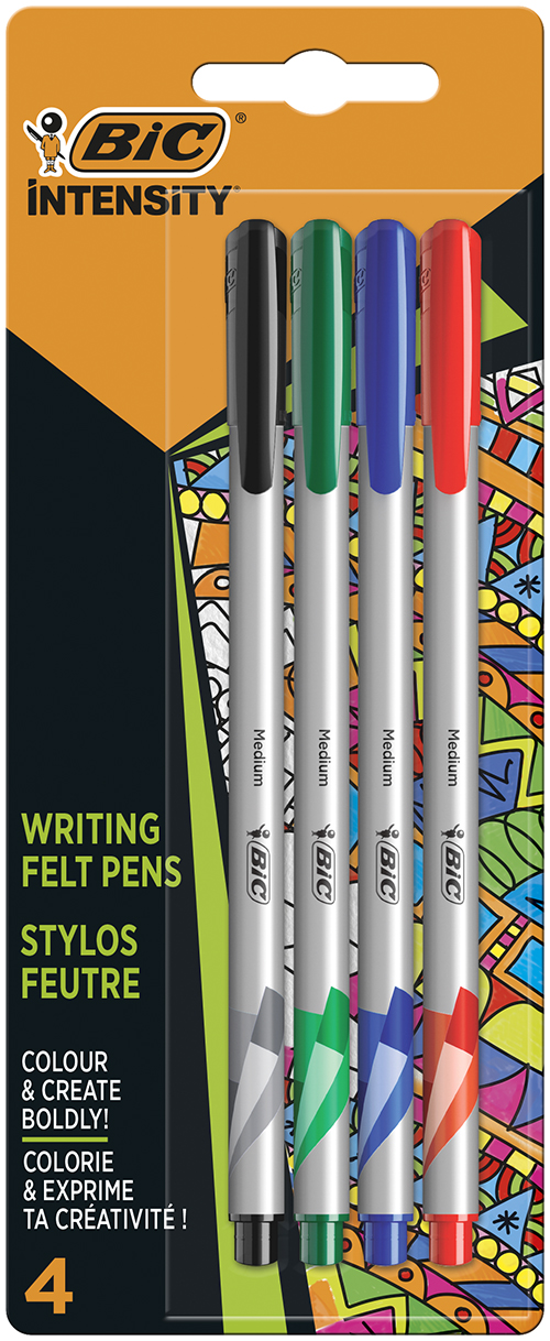 MICROFIBRA BIC INTENSITY MEDIA SURTIDA BLISTER X4U