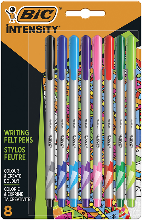 MICROFIBRA BIC INTENSITY MEDIA SURTIDA BLISTER X8U