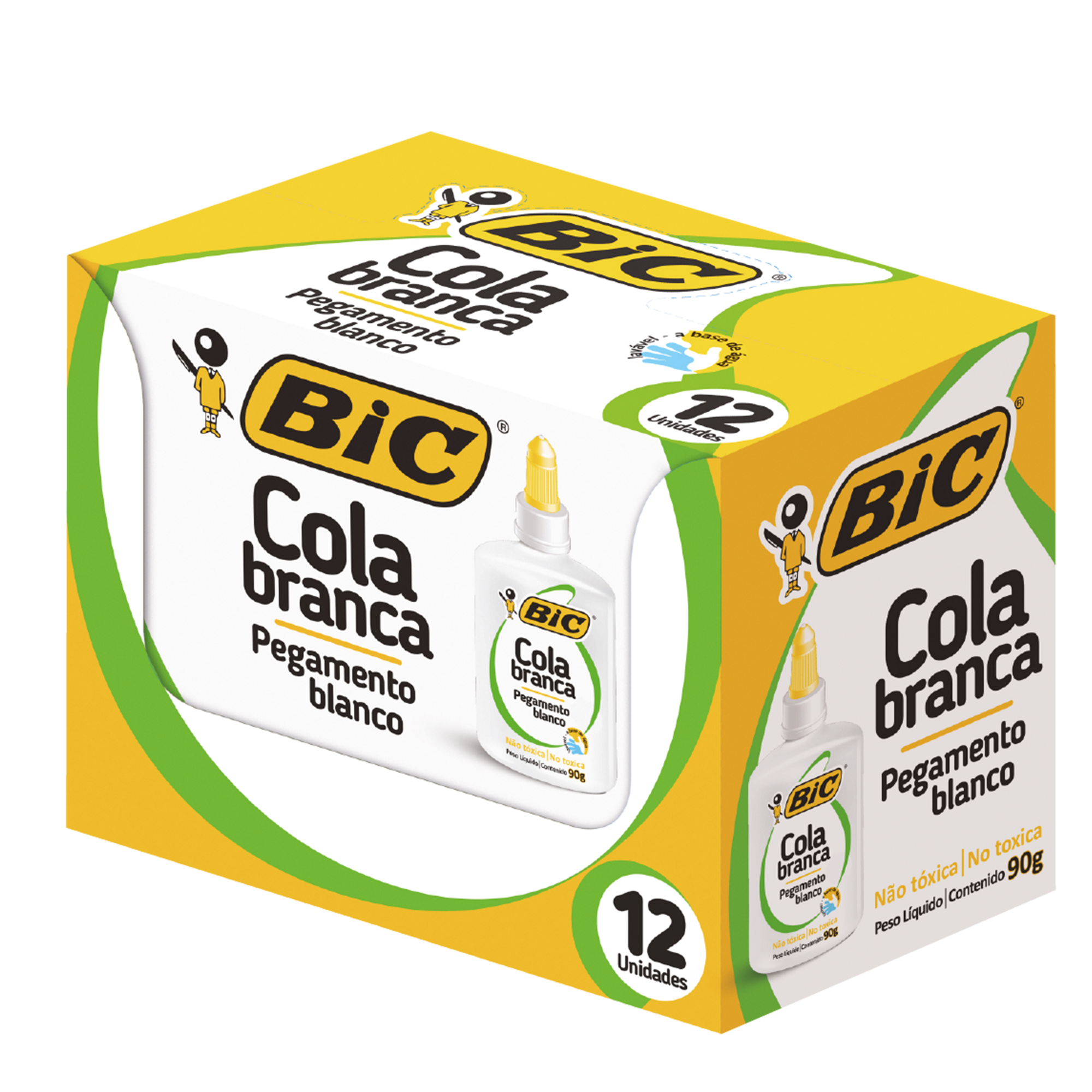 PEGAMENTO BIC BLANCO 90GR BOX X12U USO ESCOLAR
