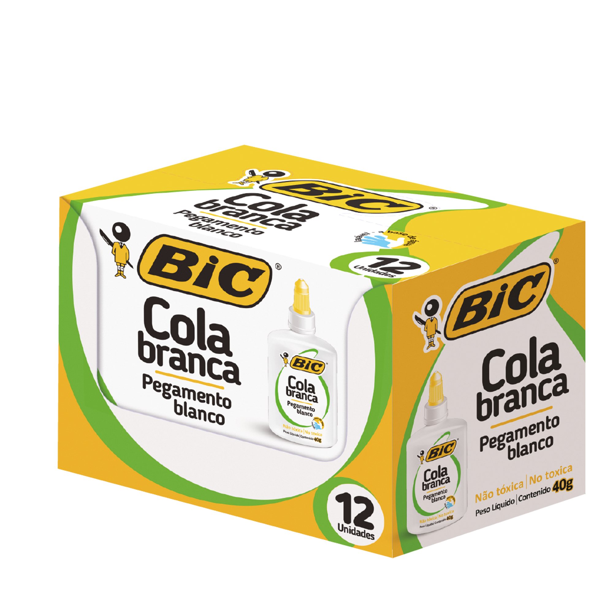 PEGAMENTO BIC BLANCO 40GR BOX X12U USO ESCOLAR