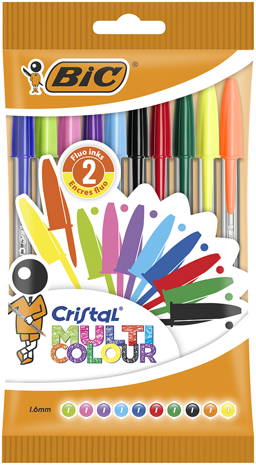 BOLIGRAFO BIC CRISTAL MULTICOLOR PACK X10