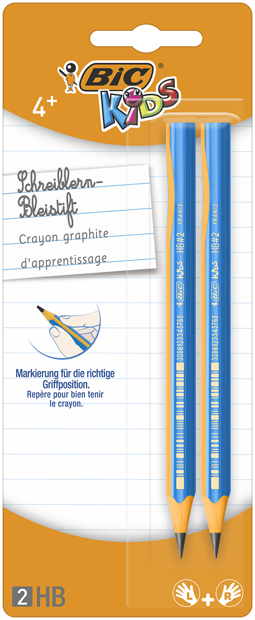 LAPIZ GRAFITO BIC EVOLUTION KIDS AZUL X2