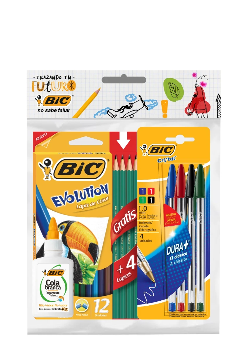 PACK BIC BTS LAPICES COLOR X 12 +BOL X4 +PEG 40GR