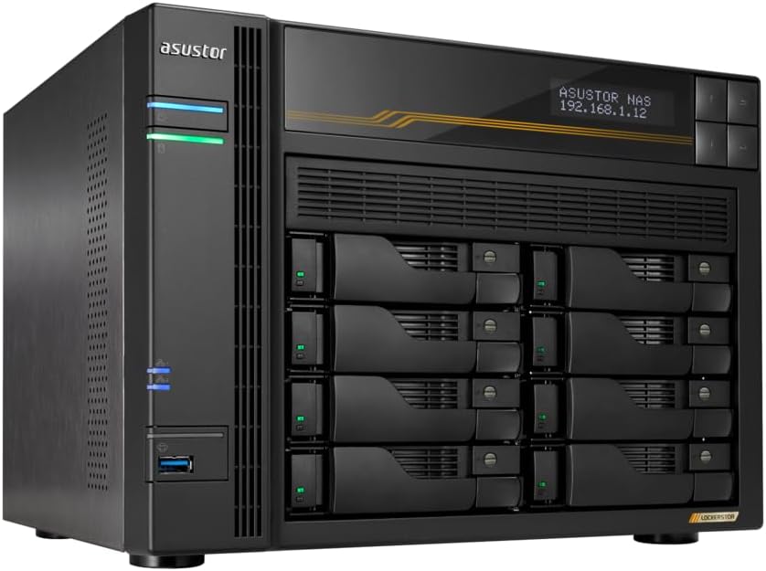 NAS ASUSTOR AS6808T 8 BAHIAS / 16GB DDR5 ECC / AMD RYZEN V3C