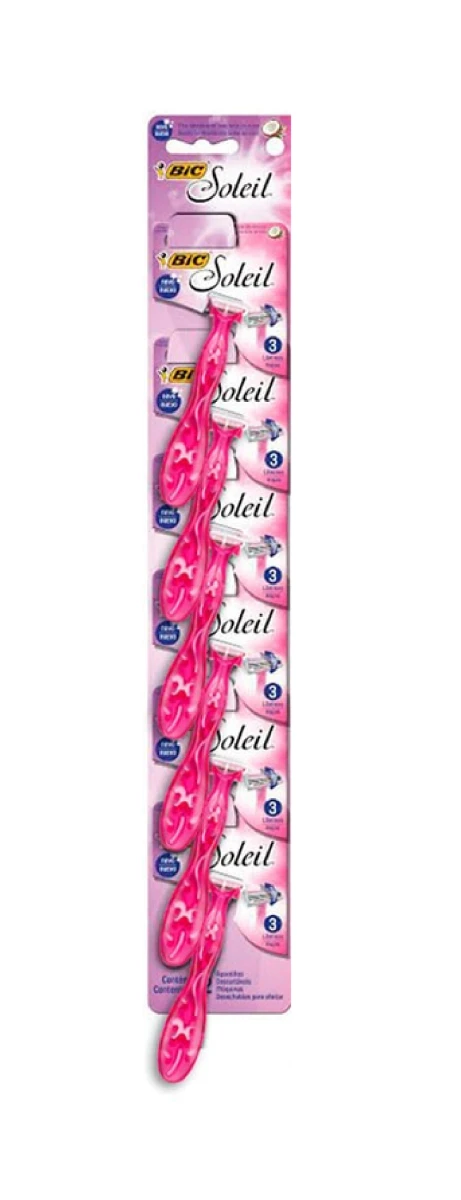 AFEITADORA BIC FEMENINA SOLEIL ROSA CARTELA X6U