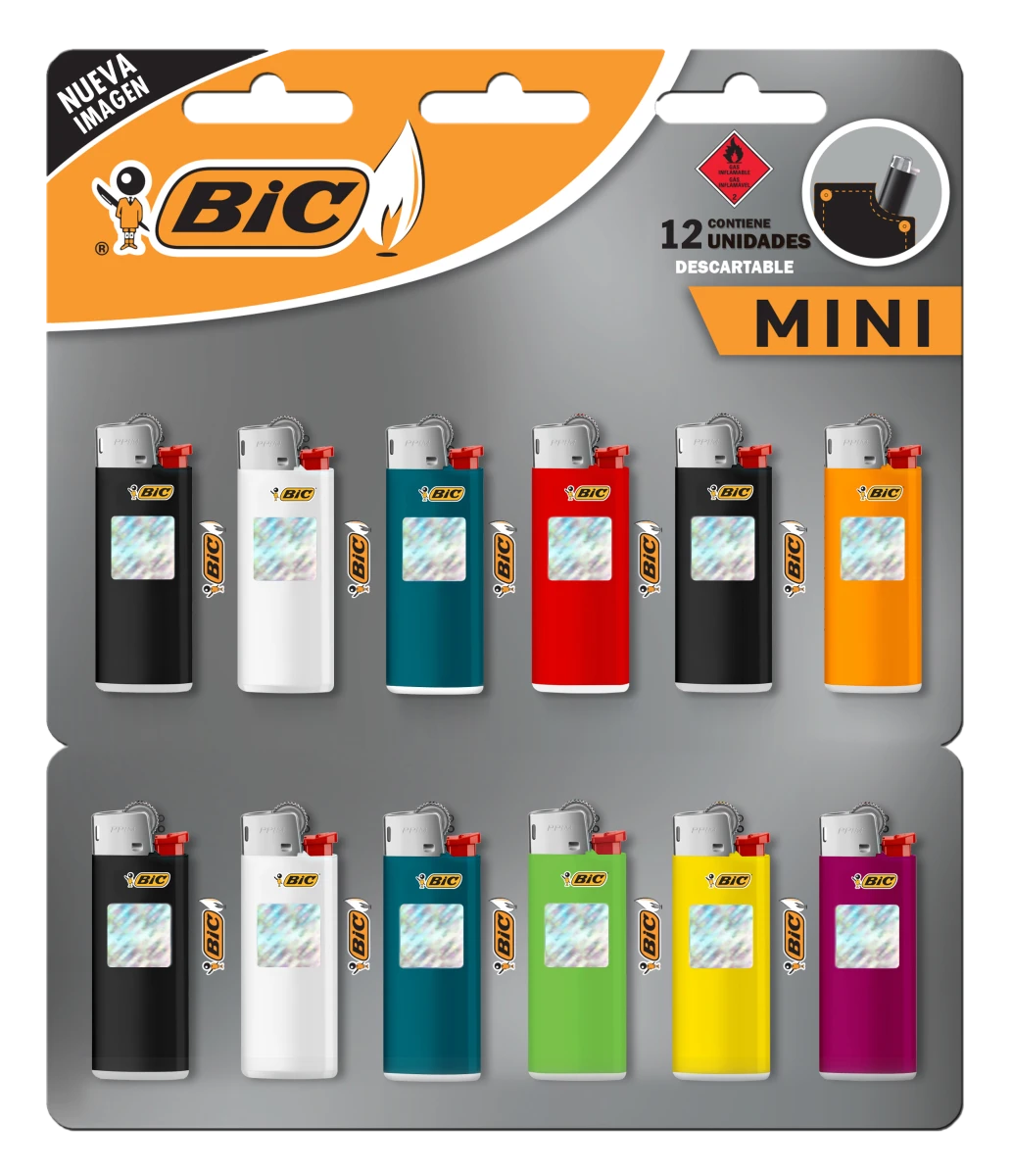 ENCENDEDOR MINI BIC J5 12+2 SLIM
