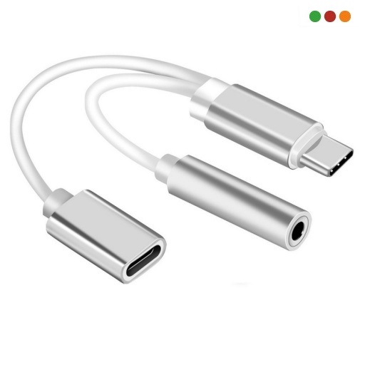 Cable USB C a Spica / Jack 3,5 mm Hembra + USB C Hembra