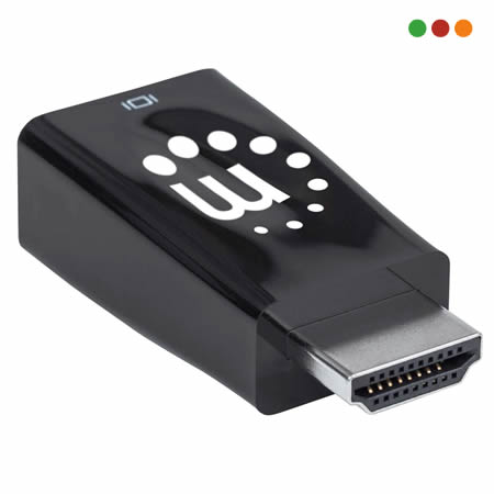 Adaptador HDMI M a VGA H Blindado 1080p MANHATTAN
