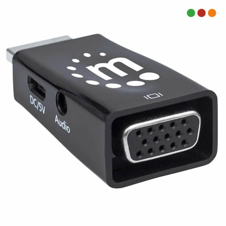 Adaptador HDMI M a VGA H Blindado 1080p MANHATTAN