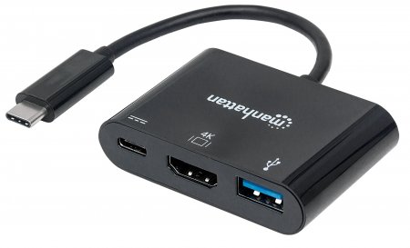 Conversor USB-C a HDMI / USB 3.0 / USB C Manhattan