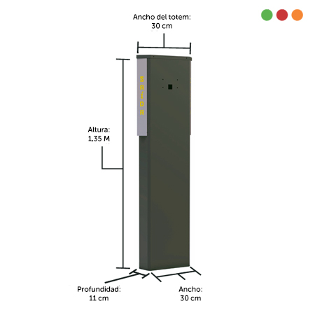 TOTEM CLASSIC G Vehicular 1,35m | A. 30cm | AMARILLO | 4135-G-PROTECTM