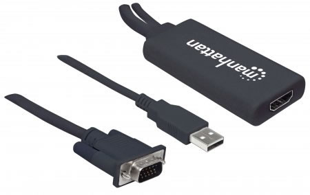 Conversor VGA y USB Macho a HDMI Hembra | Manhattan