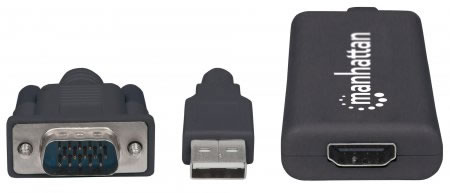 Conversor VGA y USB Macho a HDMI Hembra | Manhattan