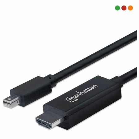 Cable Mini DisplayPort M a HDMI M 4K@60Hz-1,8 Mts MANHATTAN