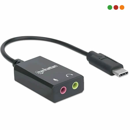 Conversor USB C a Audio con cable Manhattan