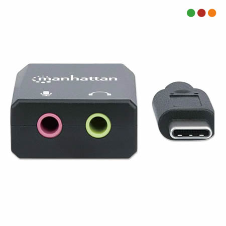 Conversor USB C a Audio con cable Manhattan