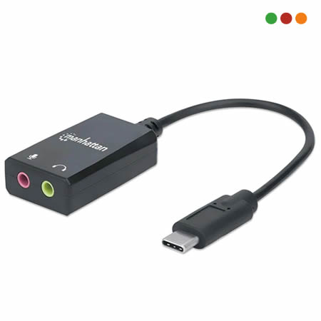 Conversor USB C a Audio con cable Manhattan