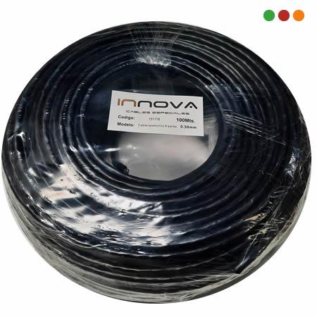 Cable tel. ext. 6 pares 0,5 mm+tierra x 100 mts