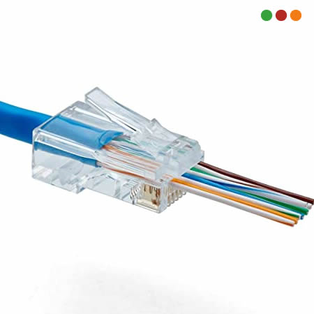 Conector Ficha RJ45 Cat6 Anbyte Pass Through Bolsa x100