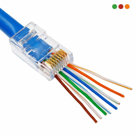 Conector Ficha RJ45 Cat6 Anbyte Pass Through Bolsa x100