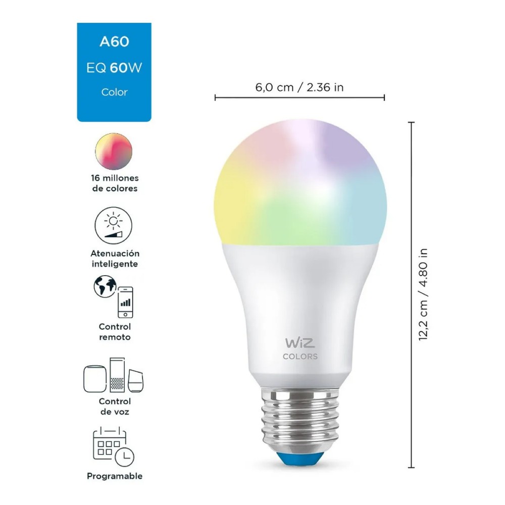 LAMPARA WiZ WIFI RGB A60/E27LED 9W
