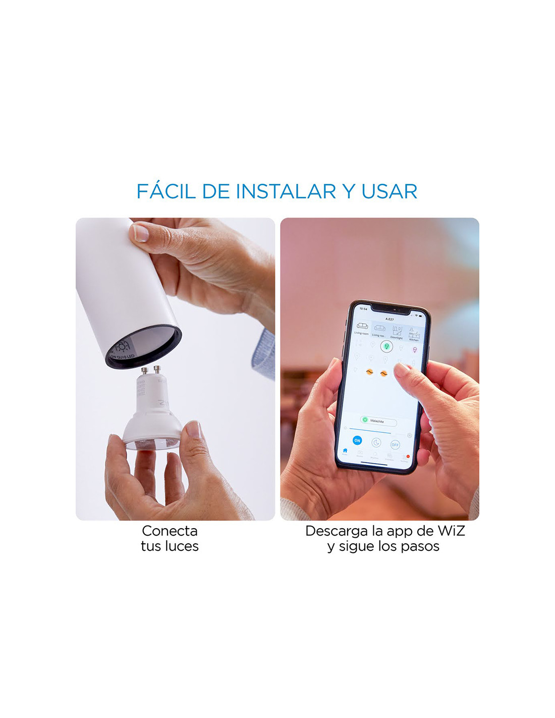 LAMPARA WiZ WIFI BLANCO TUNABLE GU10 LED 4.9W