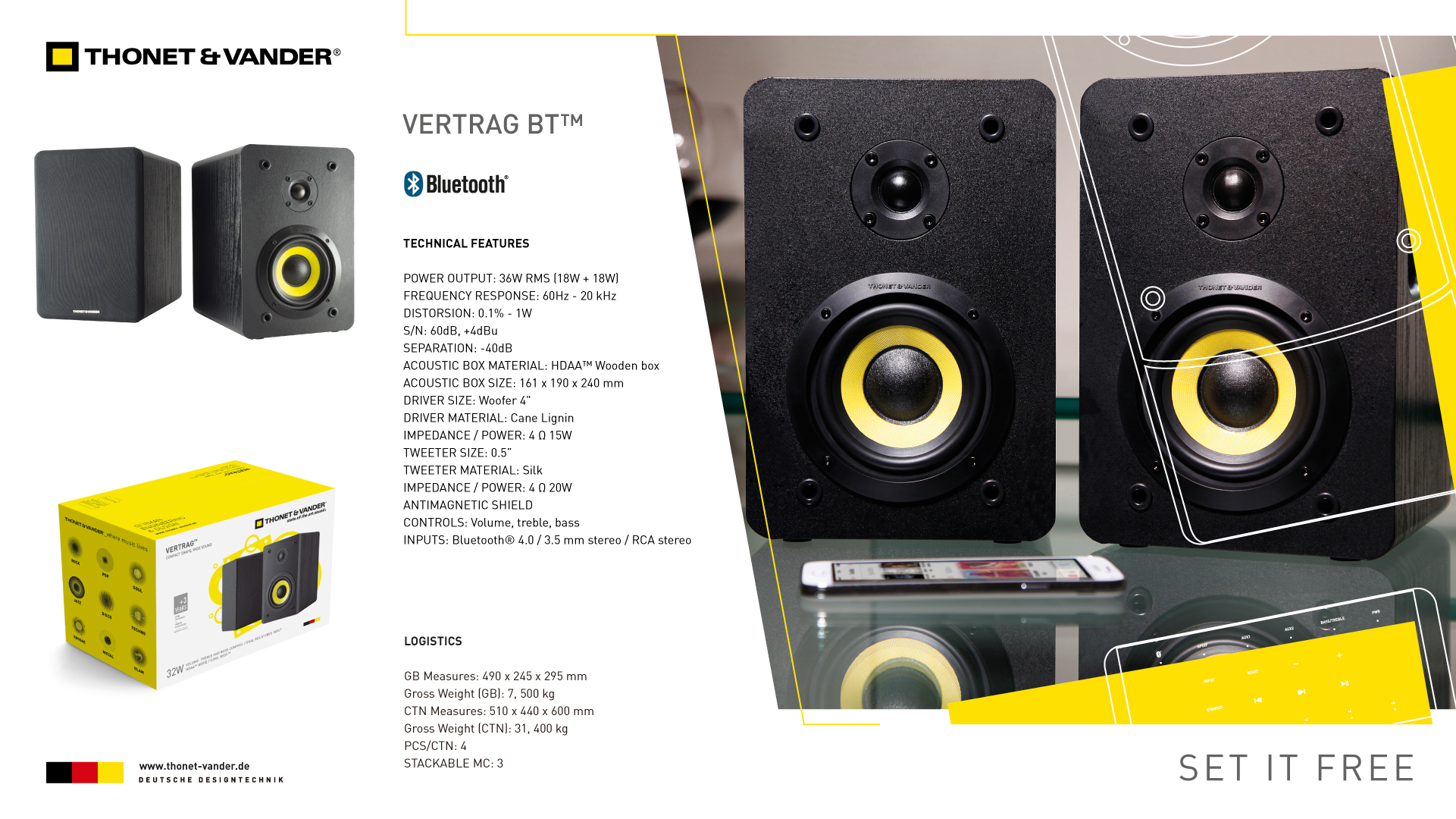 Parlante Thonet & Vander 2.0 BT Vertrag Negro