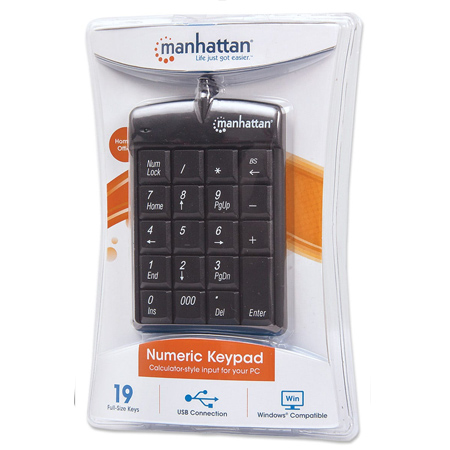 Teclado USB Numerico Negro-Manhattan