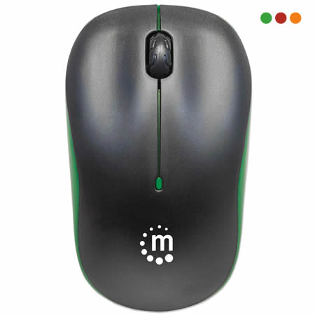 Mouse Inalámbrico SUCCESS Negro y Verde | USB-MANHATTAN