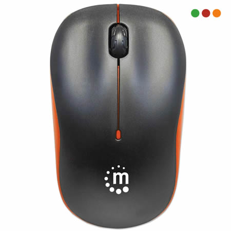 Mouse Inalámbrico SUCCESS Negro y Naranja | USB-MANHATTAN