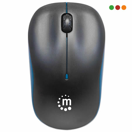 Mouse Inalámbrico SUCCESS Negro y Azul | USB-MANHATTAN
