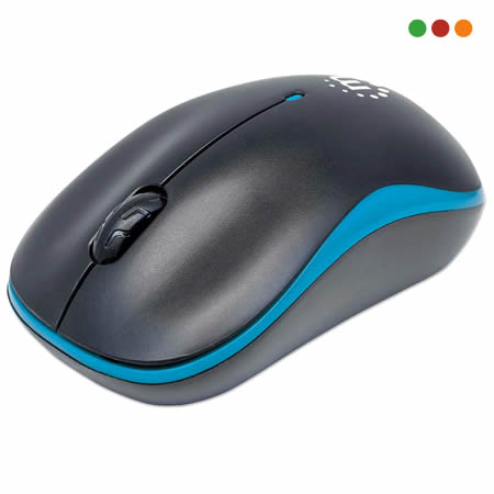 Mouse Inalámbrico SUCCESS Negro y Azul | USB-MANHATTAN