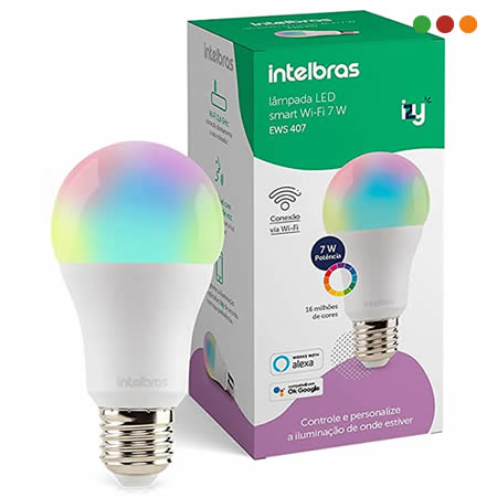 Lampara LED WiFi SMART RGB Intelbras 10 Watts EWS 407 IZY