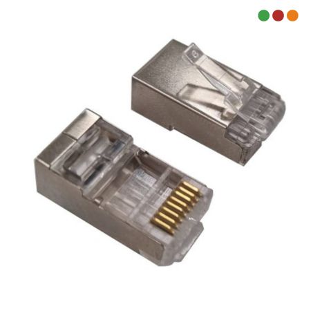 Conector / Ficha RJ45 Cat 6A Blindado FTP UTP Frasco x100