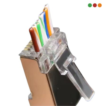 Conector / Ficha RJ45 Cat 6A Blindado FTP UTP Frasco x100