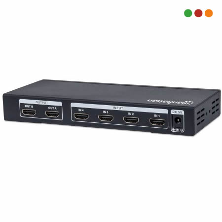 Splitter HDMI Matriz 4 HDMI x 2 Pantallas 4k Manhattan